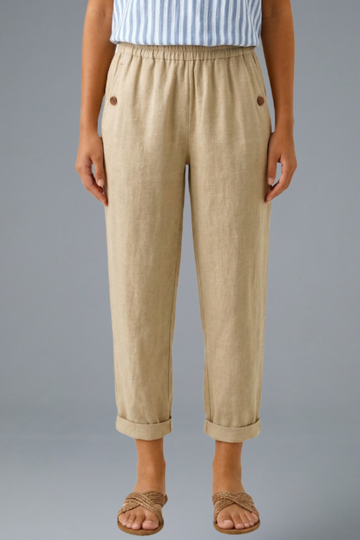 Edlyn | Women’s Trousers with Elastic Waistband and Side Pockets