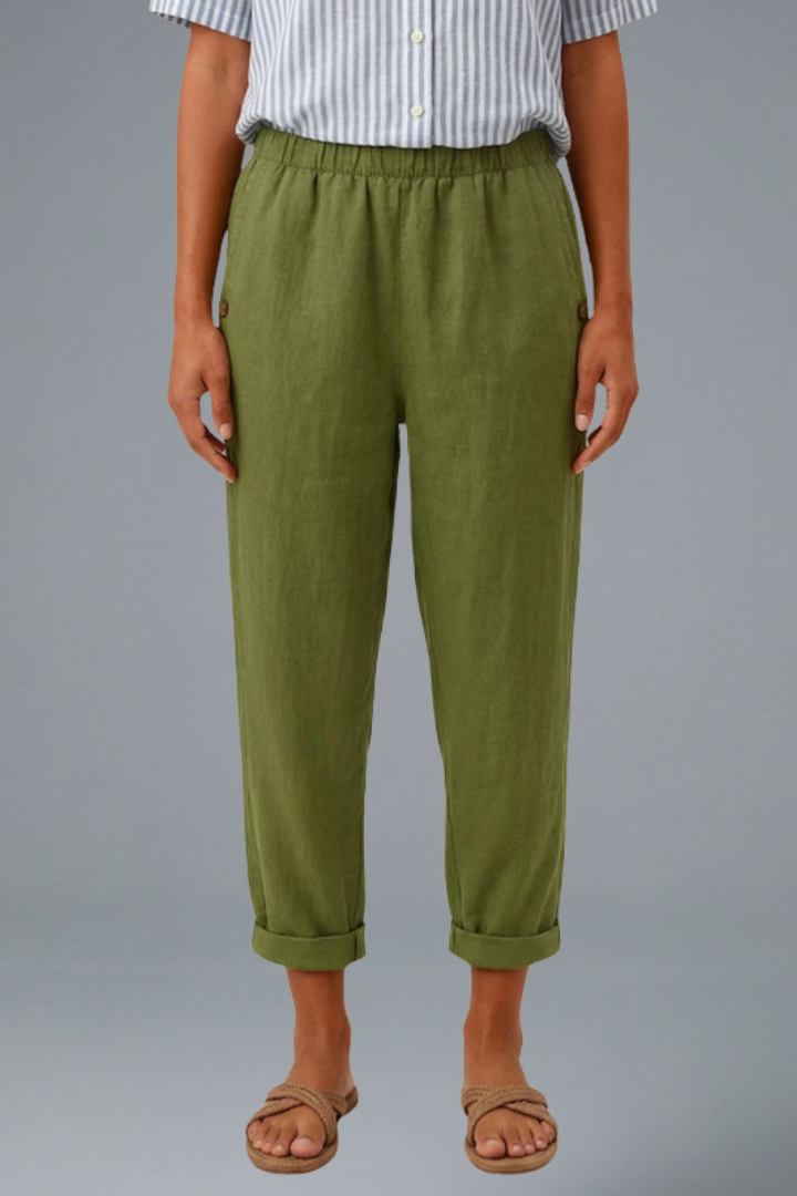 Edlyn | Women’s Trousers with Elastic Waistband and Side Pockets