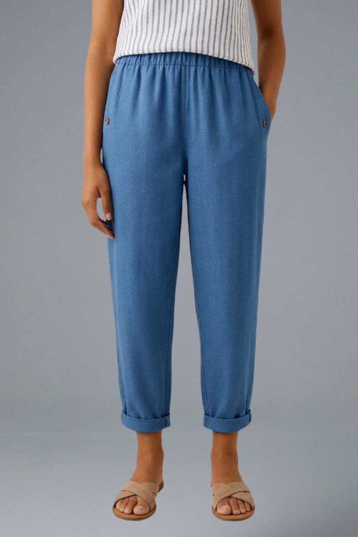 Edlyn | Women’s Trousers with Elastic Waistband and Side Pockets