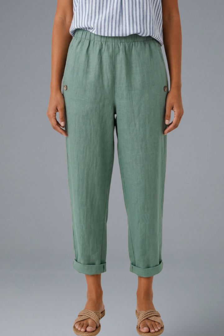Edlyn | Women’s Trousers with Elastic Waistband and Side Pockets