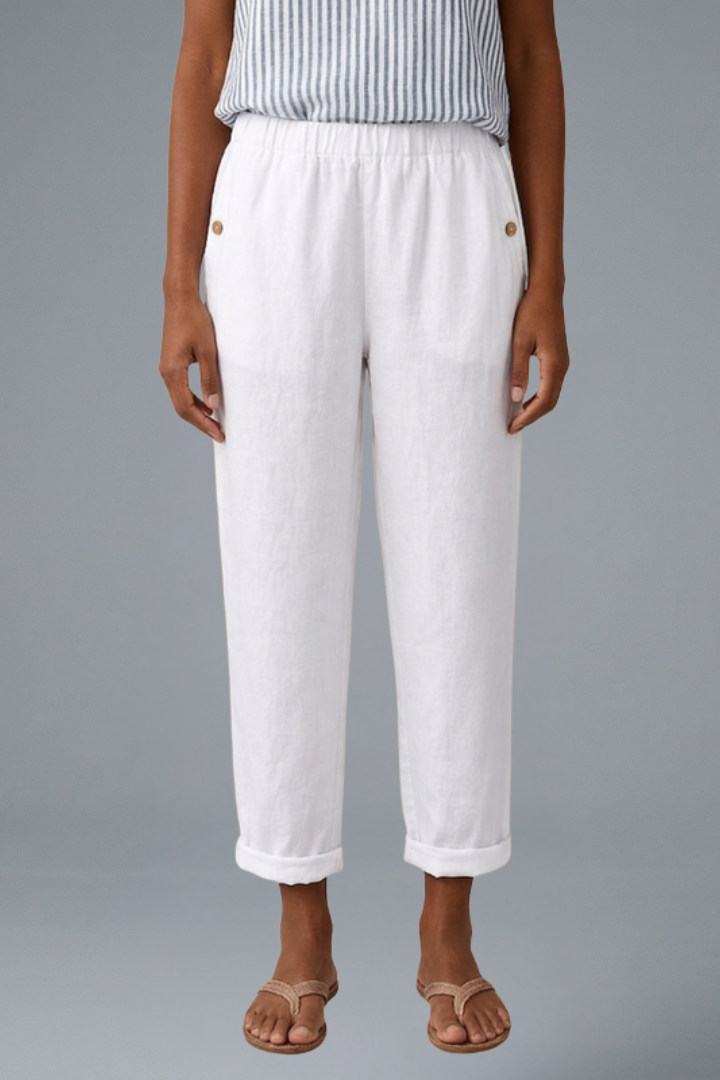 Edlyn | Women’s Trousers with Elastic Waistband and Side Pockets