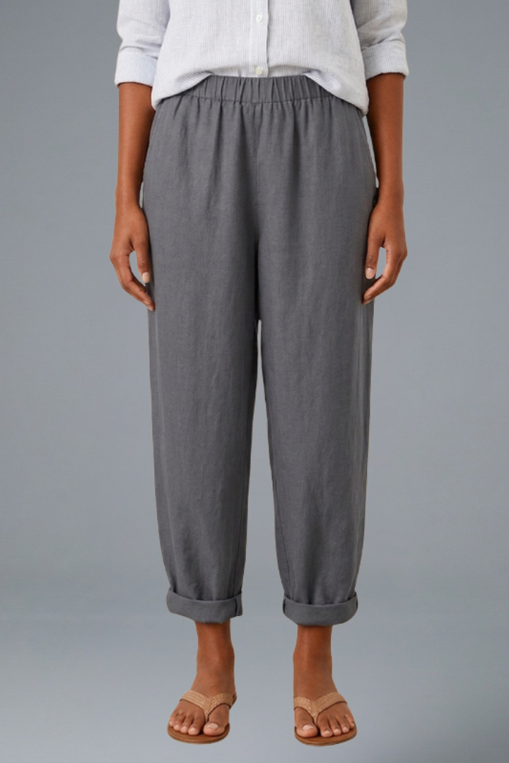 Edlyn | Women’s Trousers with Elastic Waistband and Side Pockets