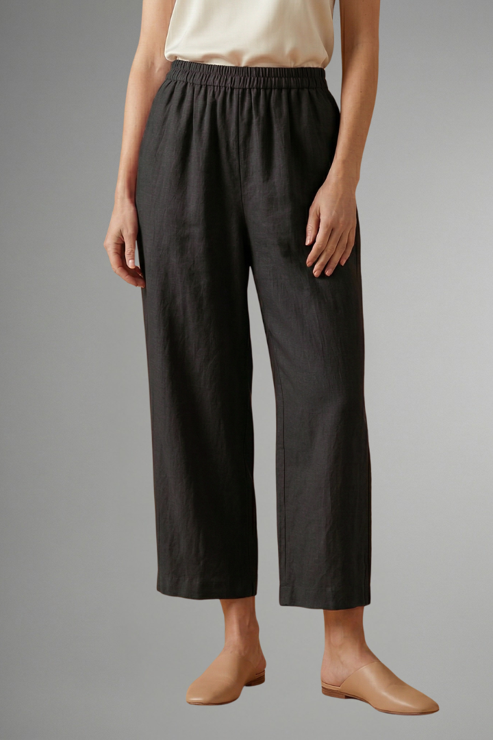 Dame Bukser med Elastik i taljenband og Vidt benskårets