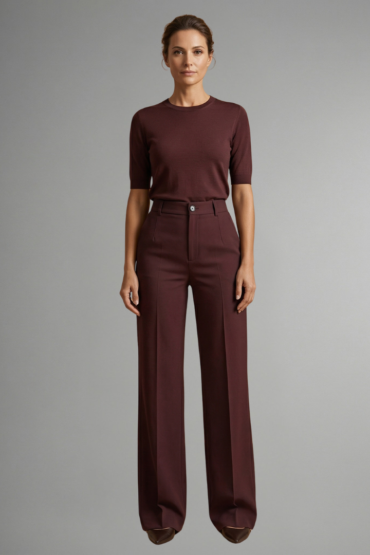 Rosaline | Women’s Trousers with High Waist and Straight Leg