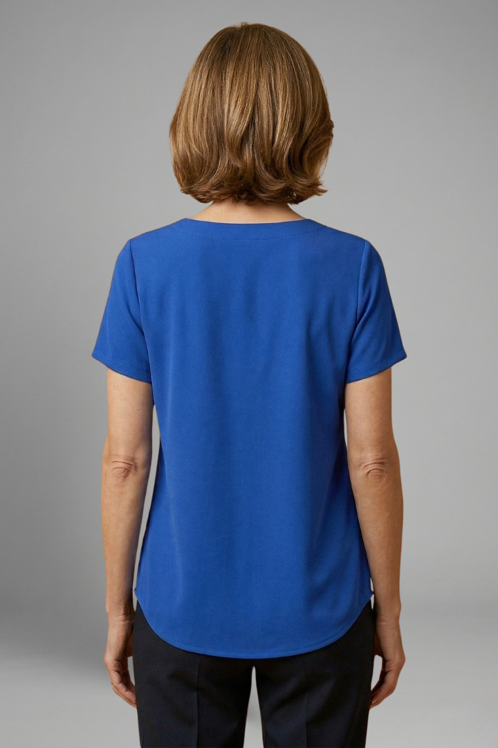 Dame Tunic Top med Firkantet udskæring og Plisseret Front
