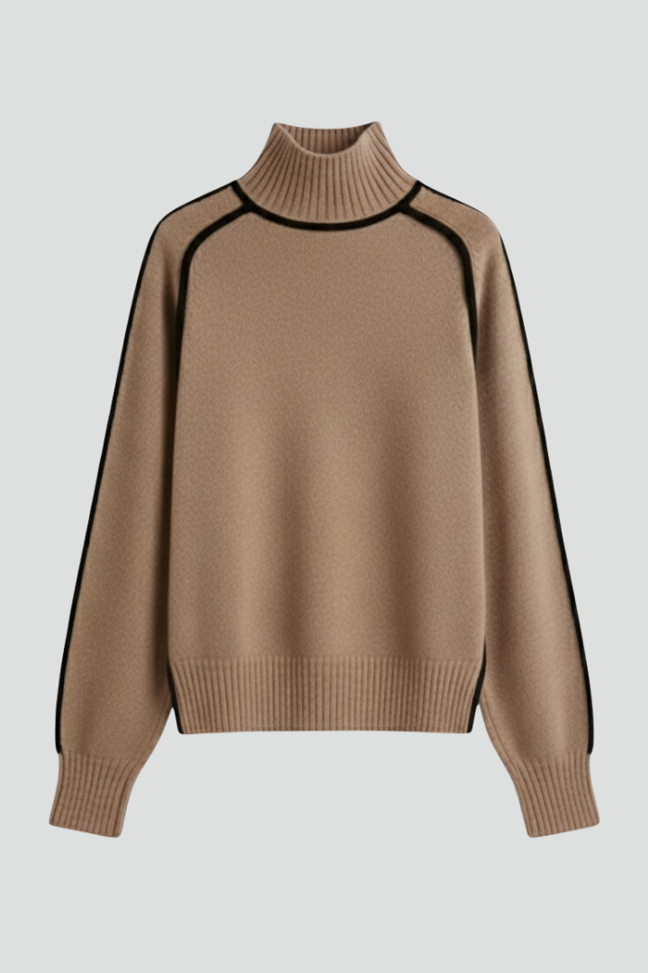 Ebba | Women’s Turtleneck Jumper with Ribbed Collar and Trim