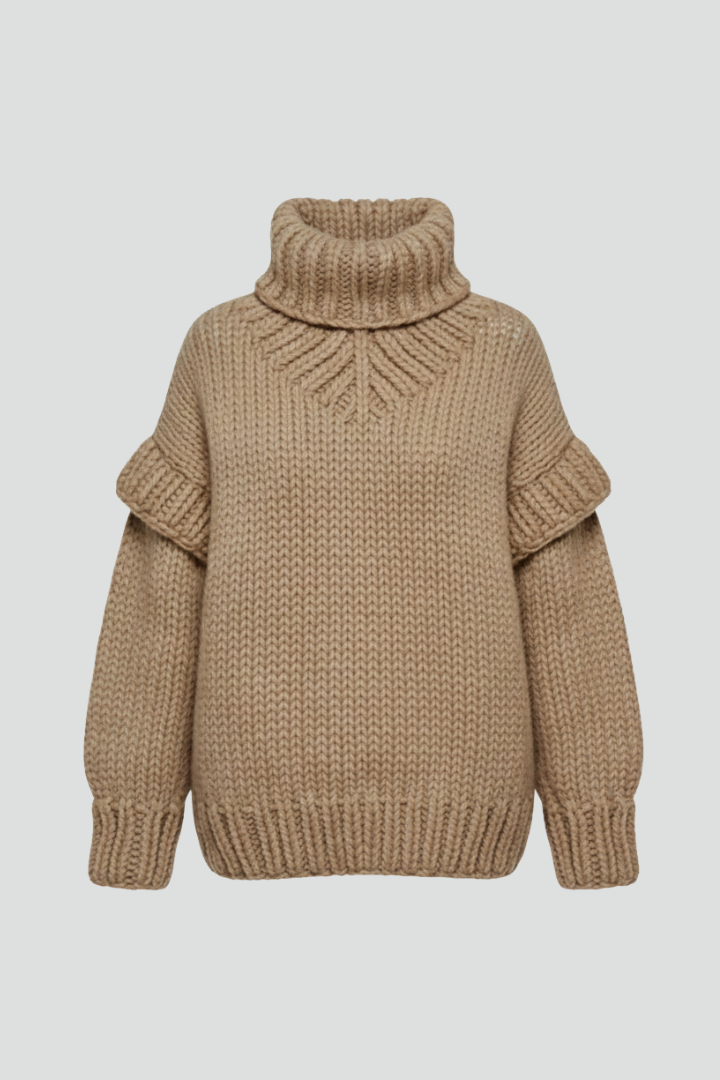 Edeline | Women’s Turtleneck Jumper with Ribbed Knit and Long Sleeves