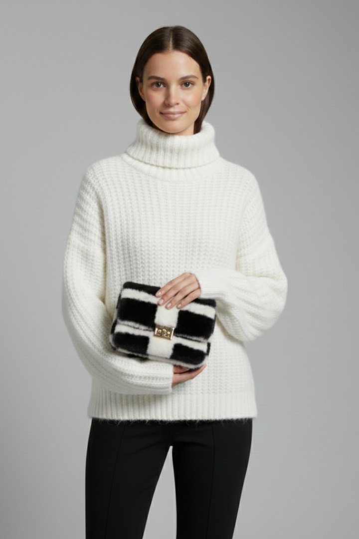 Dulcie | Women’s Turtleneck Jumper with Ribbed Knit and Wide Sleeves