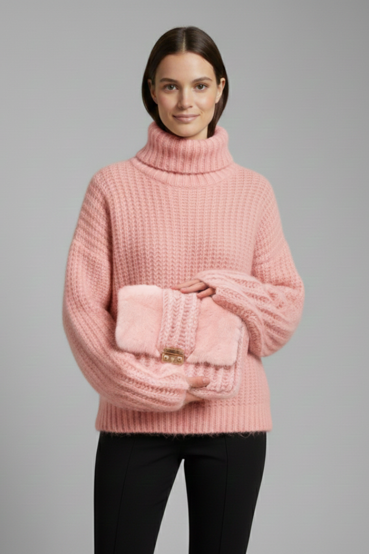 Dulcie | Women’s Turtleneck Jumper with Ribbed Knit and Wide Sleeves