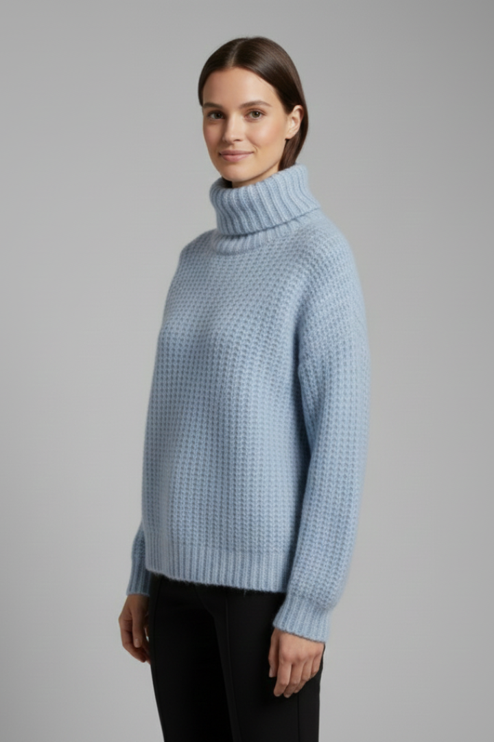 Dulcie | Women’s Turtleneck Jumper with Ribbed Knit and Wide Sleeves