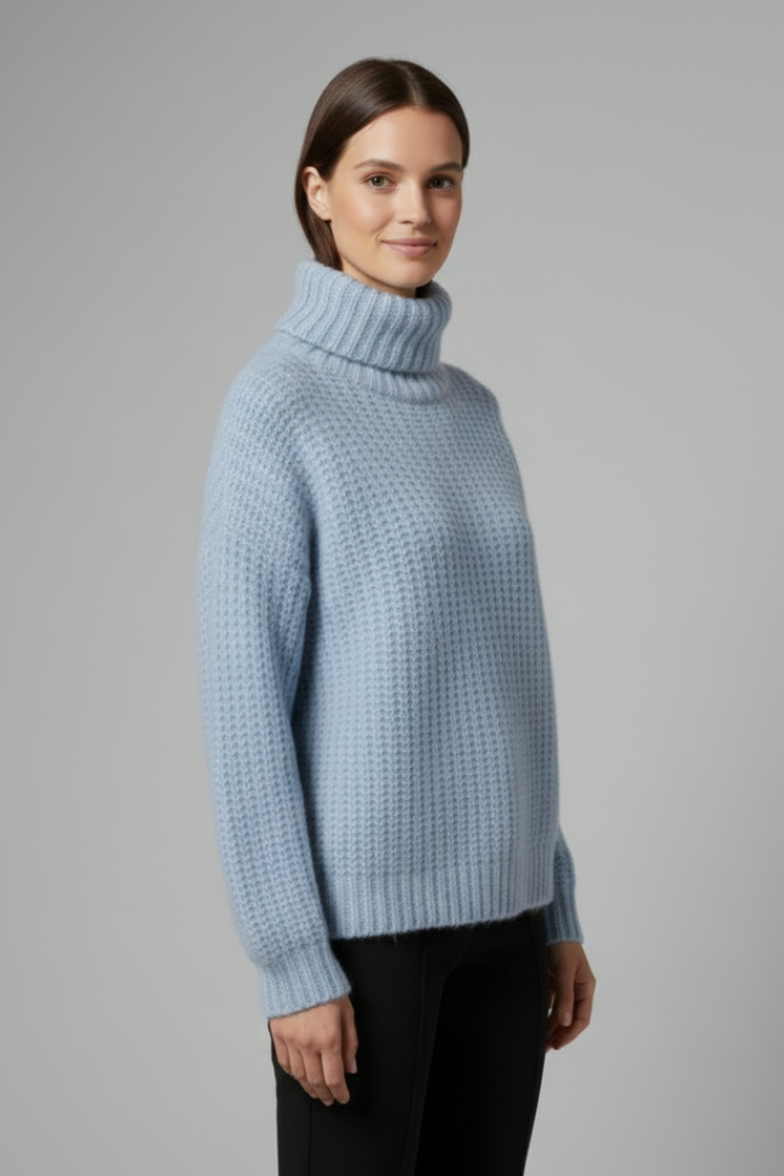 Dulcie | Women’s Turtleneck Jumper with Ribbed Knit and Wide Sleeves