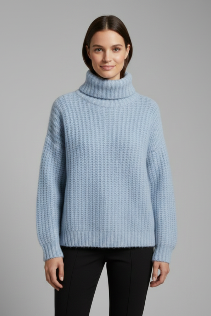 Dulcie | Women’s Turtleneck Jumper with Ribbed Knit and Wide Sleeves