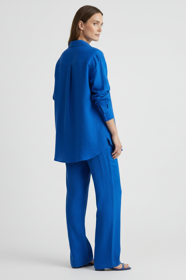 Eartha | Women’s Two-Piece Set with Button Shirt and Straight Trousers