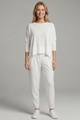 Constanza | Women’s Two-Piece Set with Crew Neck Top and Tapered Trousers