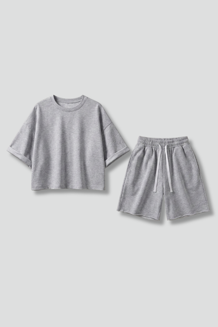 Dame Todelt sæt med Croptop og Snøre Shorts