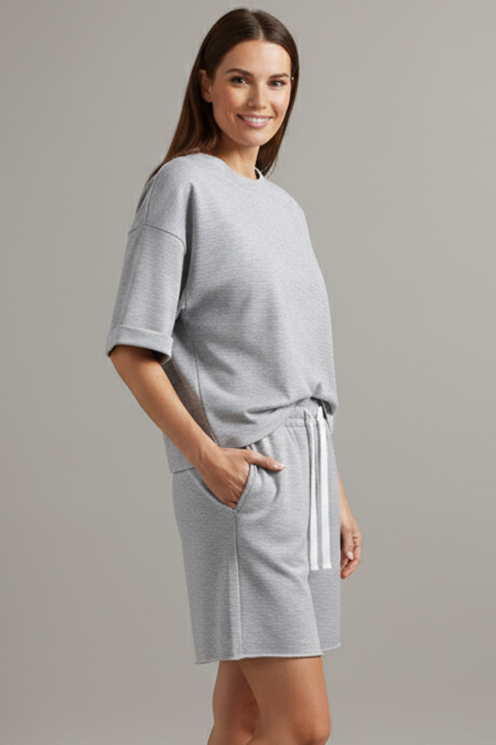 Dame Todelt sæt med Croptop og Snøre Shorts