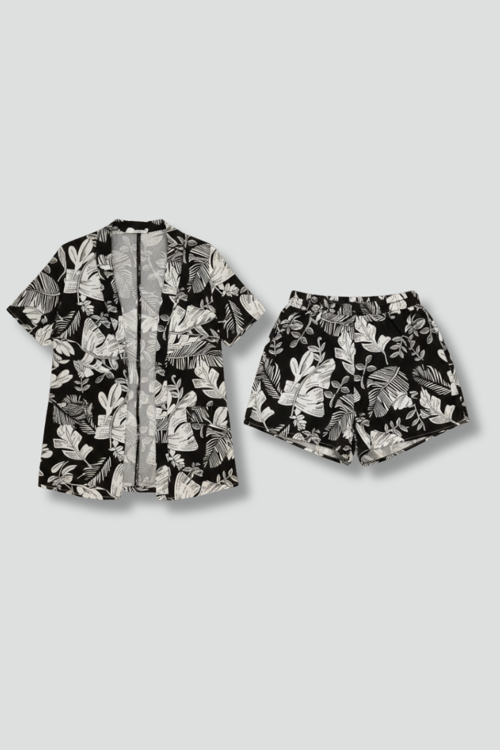 Dame todelt sæt med åben top og shorts