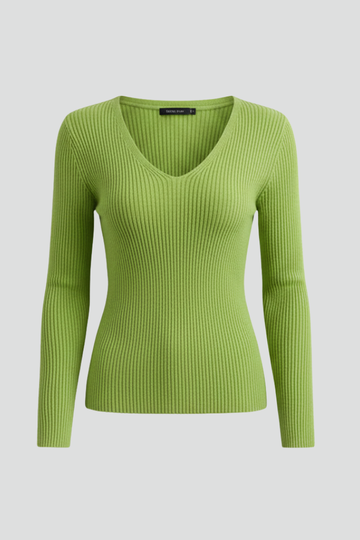 Doris | Women’s V-Neck Knit Jumper with Long Sleeves