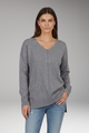 Corinna | Women’s V-Neck Textured Knit Sweater with Chevron Pattern and Long Sleeves