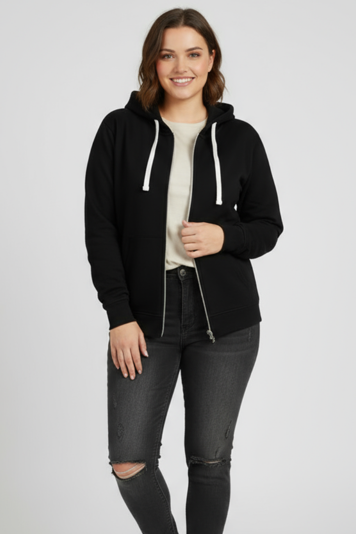 Ermine | Women’s Zip Hoodie with Drawstring Hood and Front Pockets