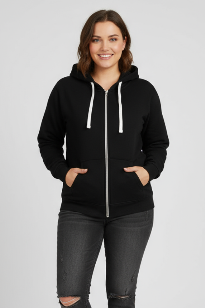 Ermine | Women’s Zip Hoodie with Drawstring Hood and Front Pockets