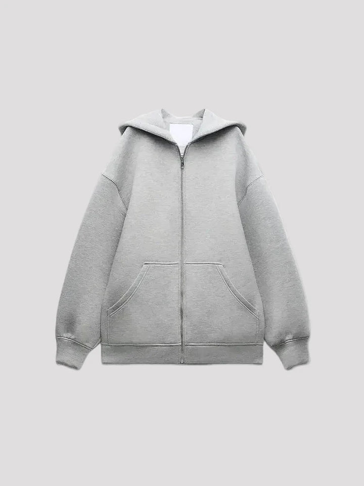 Arabella | Women's Hooded Zip-Front Padded Jacket for Everyday Wear in Grey