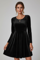 Lillian | Women’s mini dress with round neckline and long sleeves
