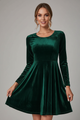 Lillian | Women’s mini dress with round neckline and long sleeves