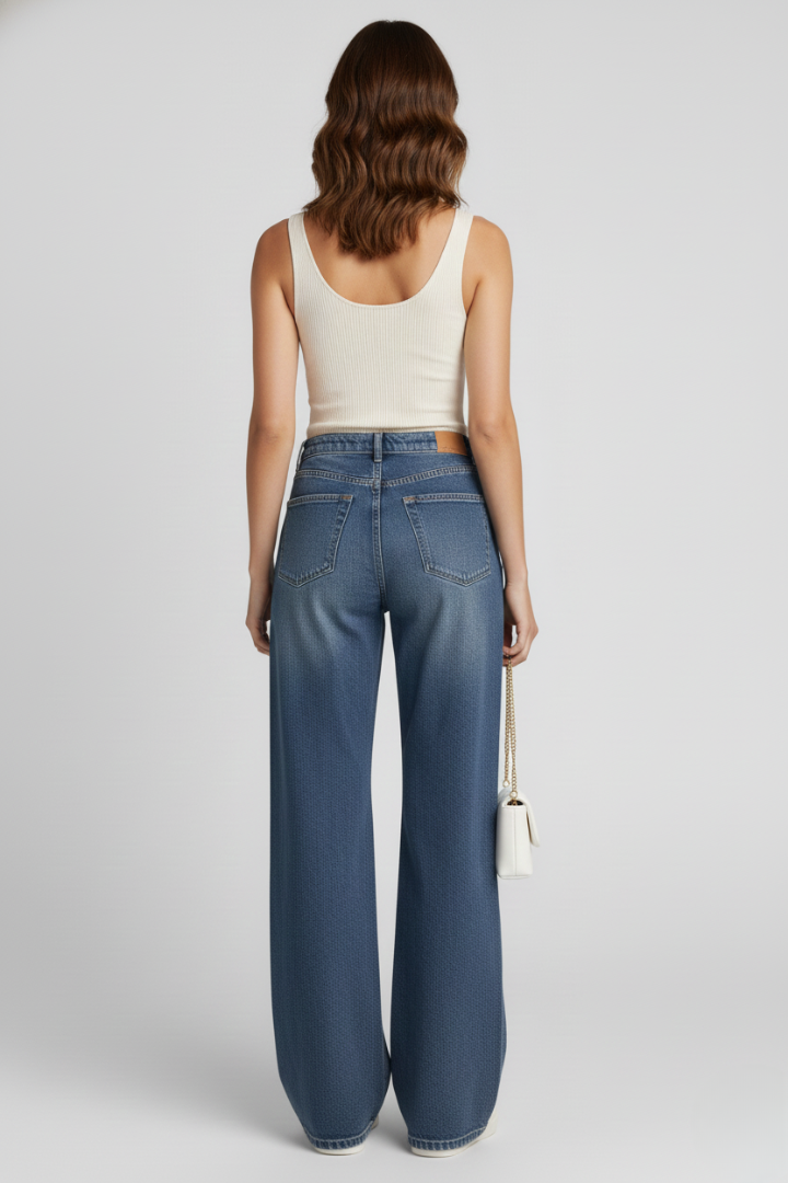 Brenna | Women’s Wide-Leg Jeans with Pockets and Fleece Lining