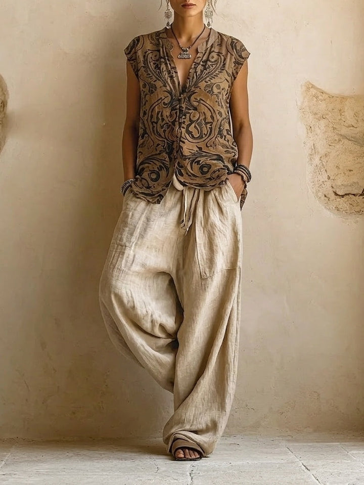 Neelke | Women's Cotton Linen Blend Three-Piece Set