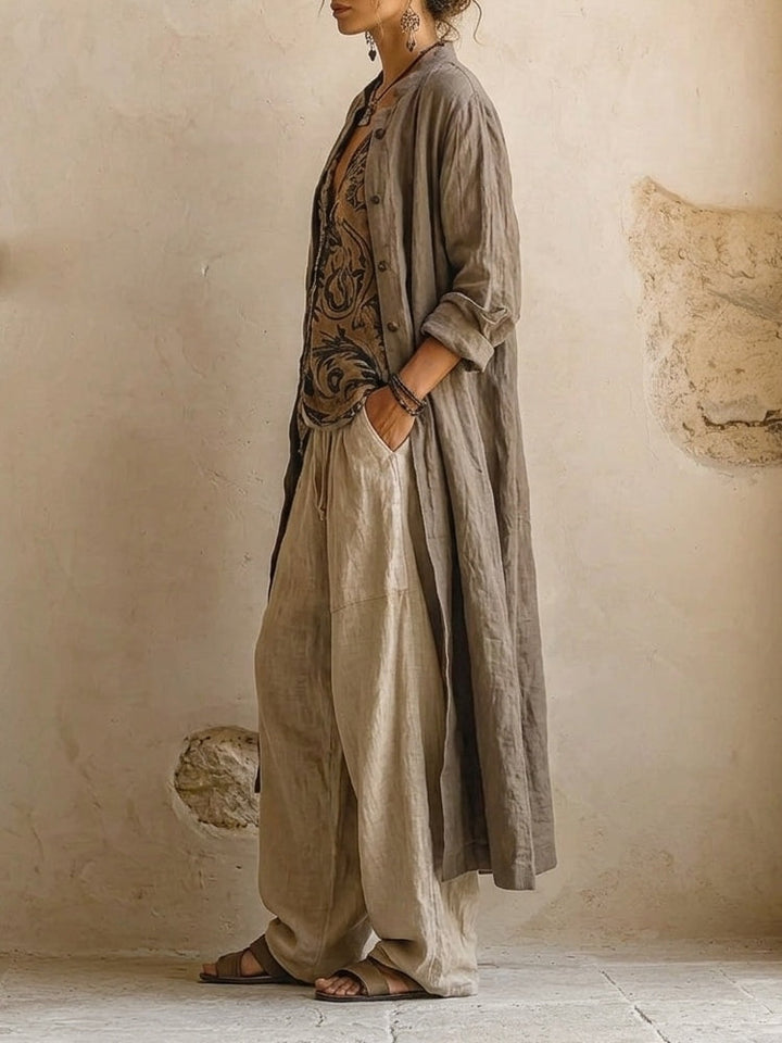Neelke | Women's Cotton Linen Blend Three-Piece Set