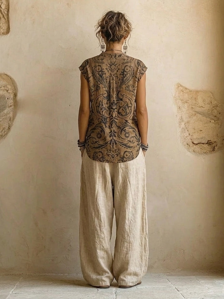 Neelke | Women's Cotton Linen Blend Three-Piece Set