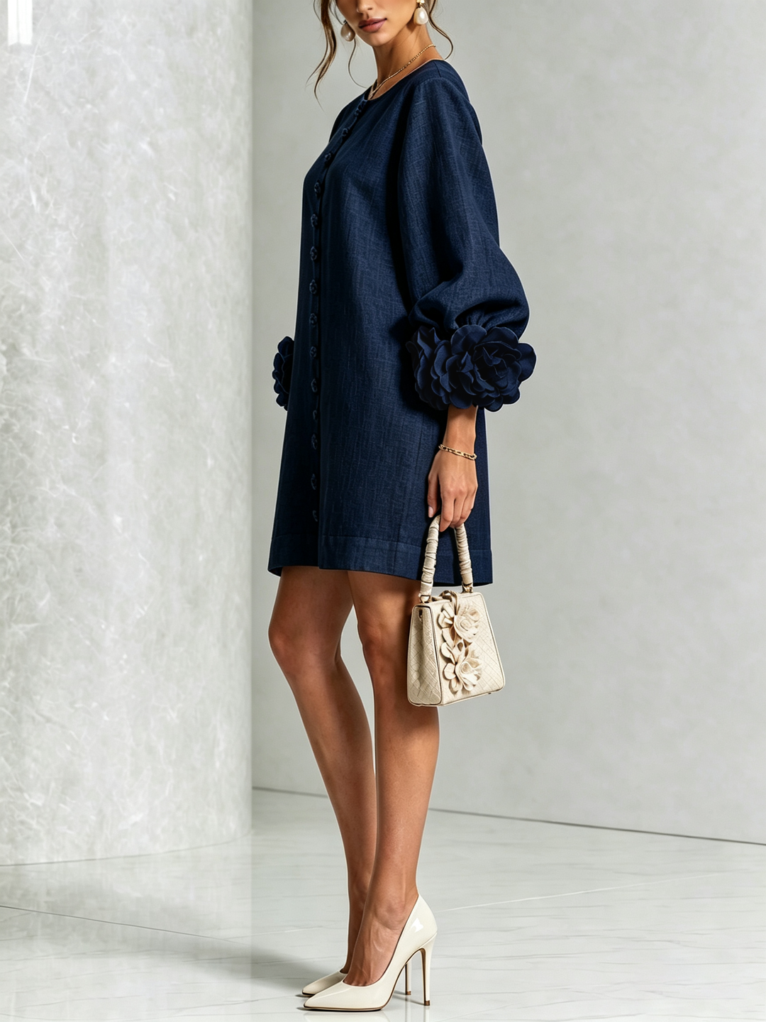 Florine | Women's Floral Button-Down Mini Dress