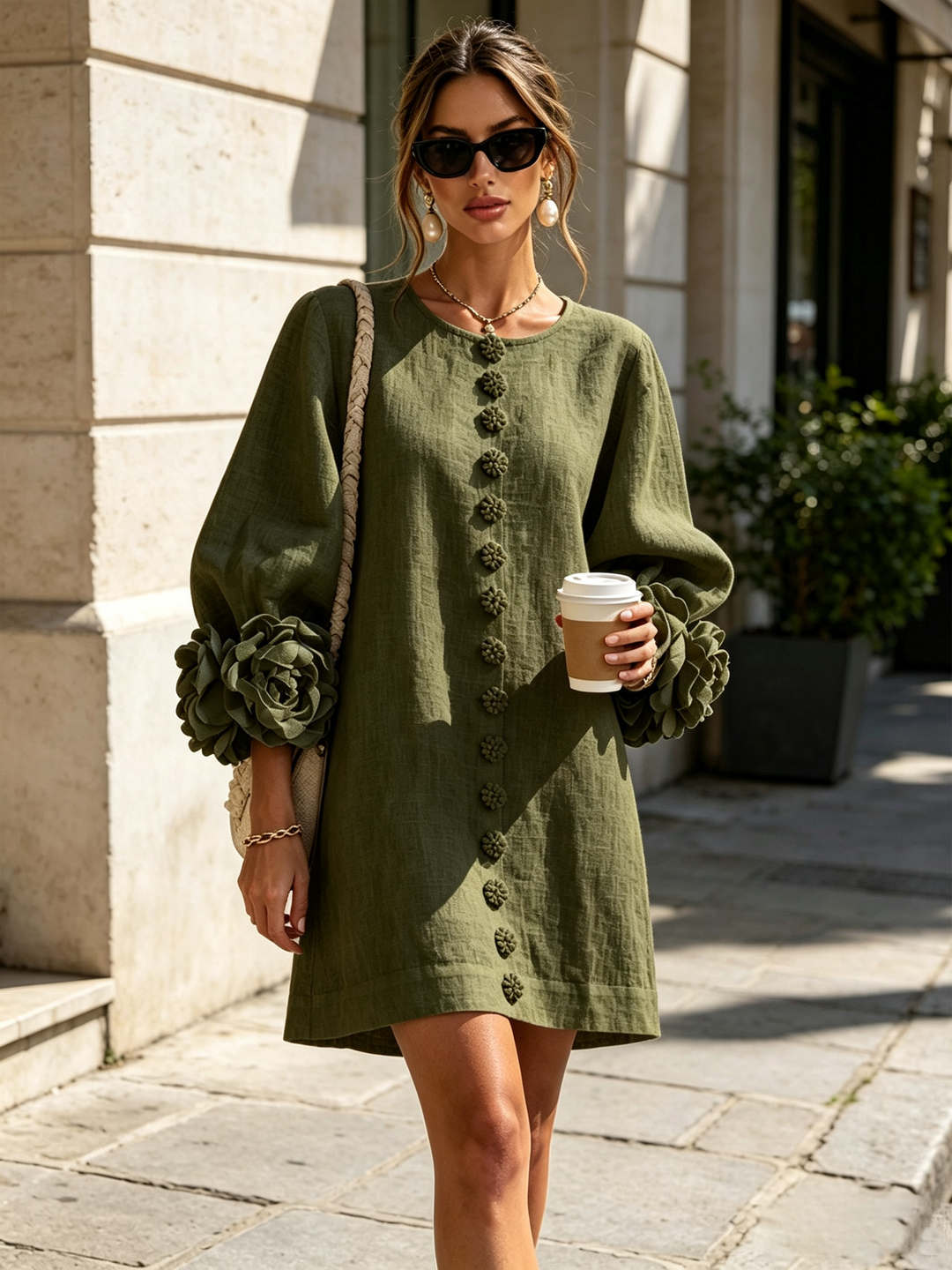 Florine | Women's Floral Button-Down Mini Dress