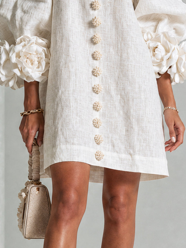 Florine | Women's Floral Button-Down Mini Dress