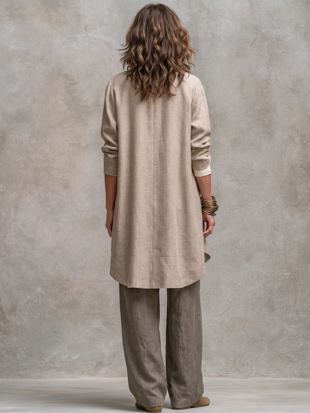 Elena | Women's Layered Three-Piece Wide-Leg Trouser Set