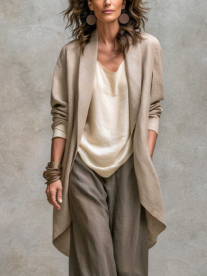 Elena | Women's Layered Three-Piece Wide-Leg Trouser Set