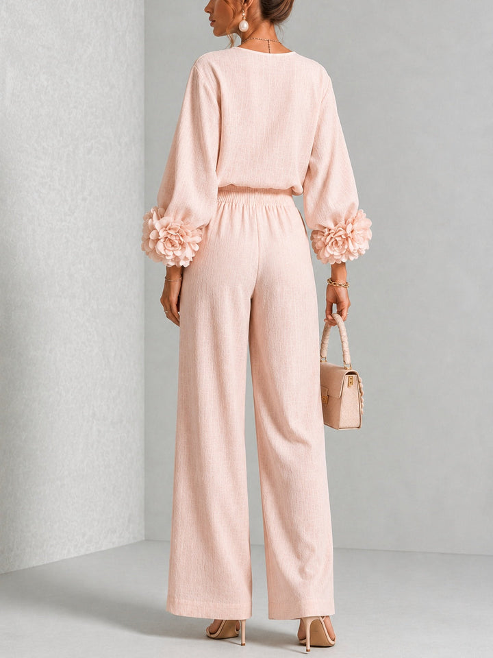 Roselyne | Women's Floral Cuff Two-Piece Set