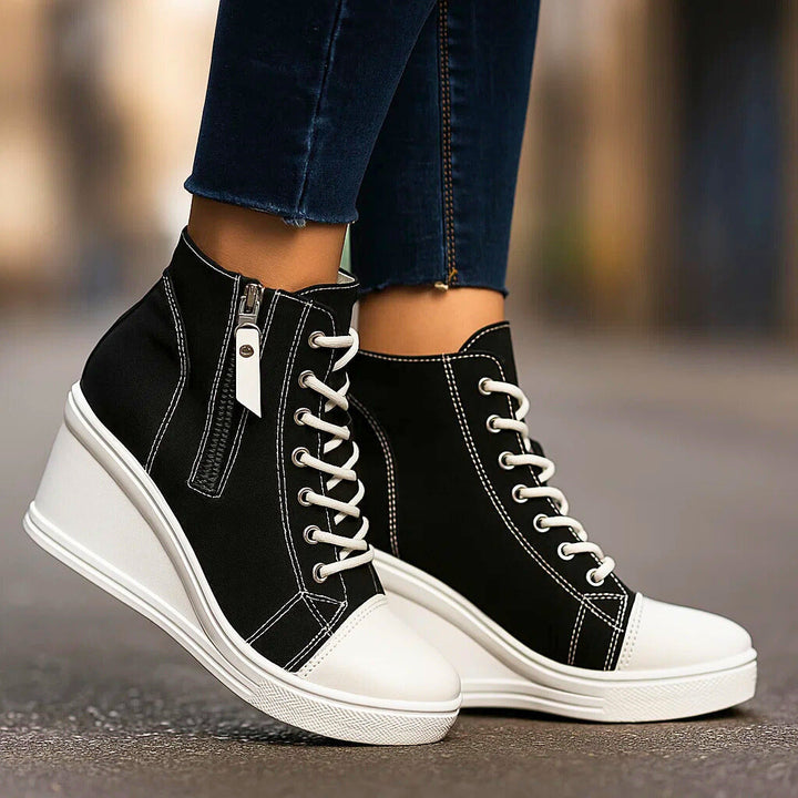 Jade | Women's Lace-Up Platform Wedge Sneakers image 6