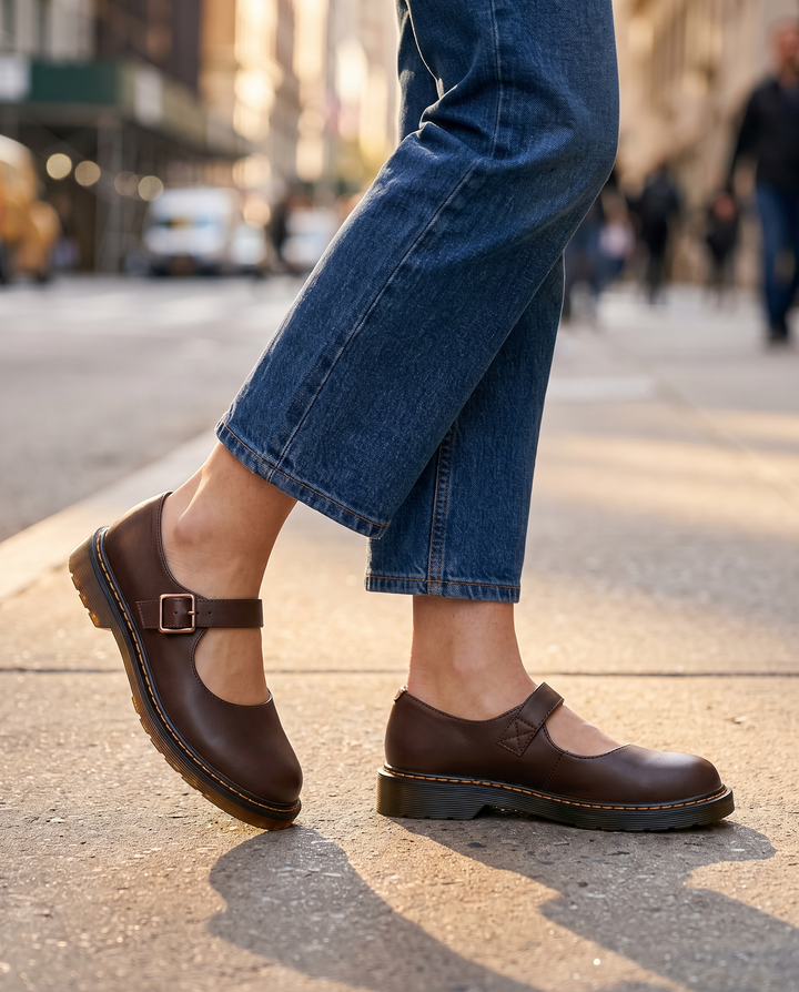 Lena | Women's Buckled Mary Jane Shoes - worn on the street