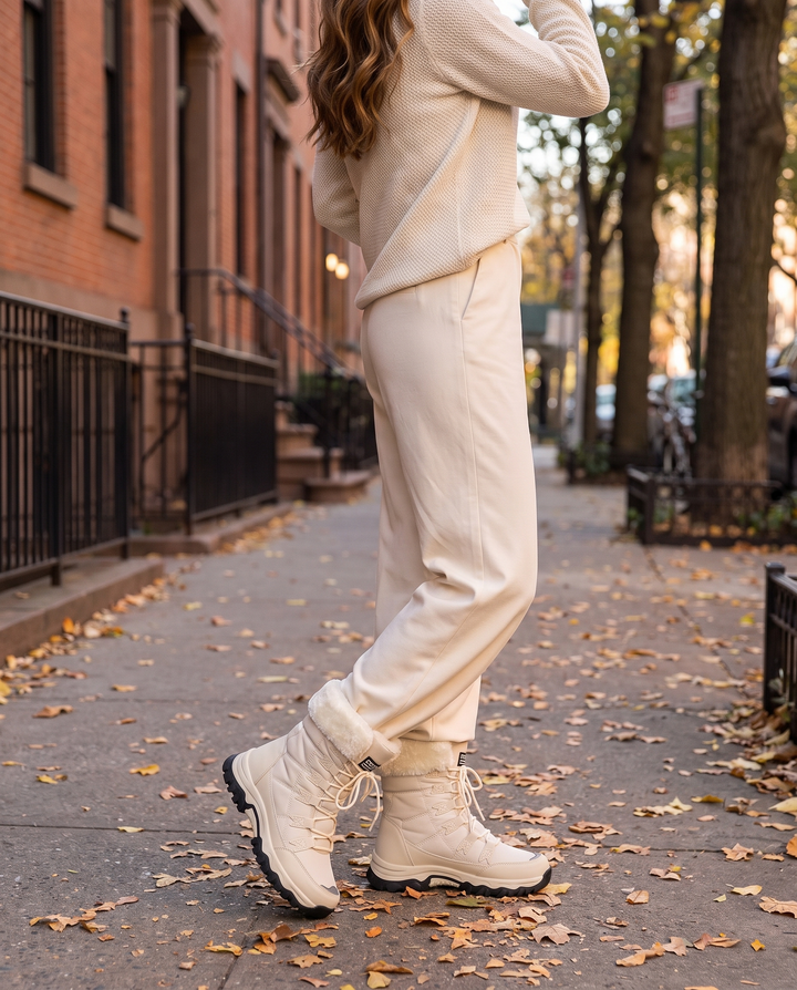Cecile | Women's Faux-Fur Lined Winter Boots - worn on the street