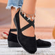 Tilda | Women's Cross-Strap Wedge Comfort Flats