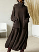 Adrianne | Women's Ribbed Knit Oversized Maxi Dress with Roll Neck