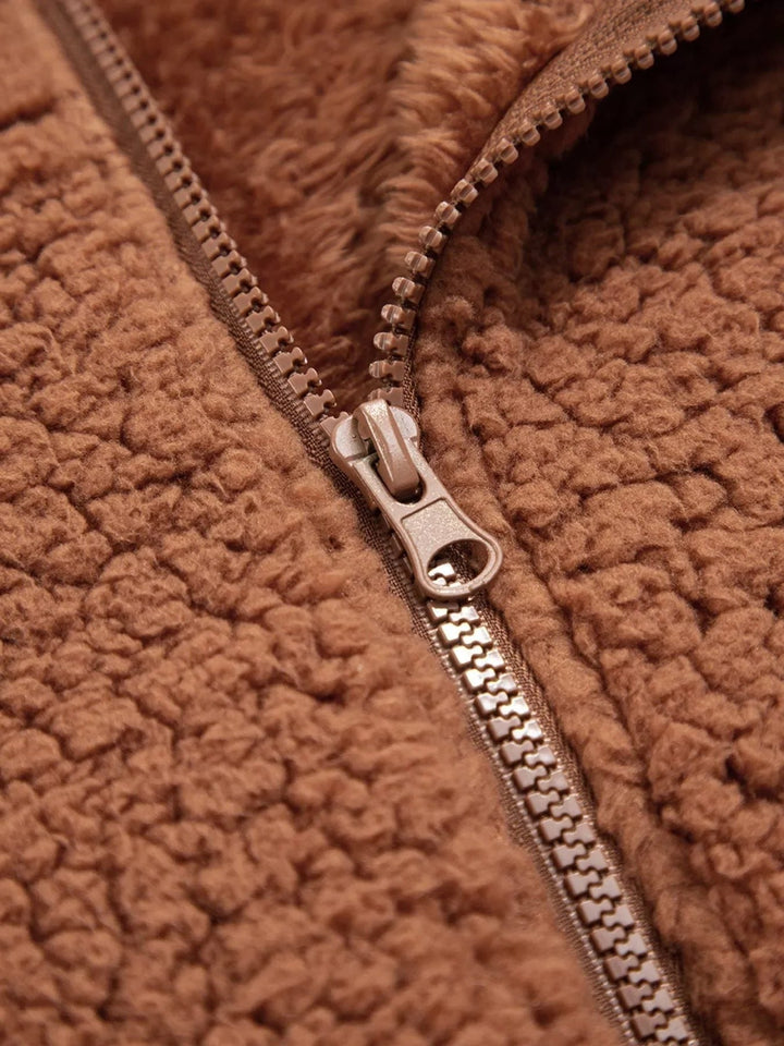 Katarzyna | Women's Oversized Teddy Zip-Up Jacket