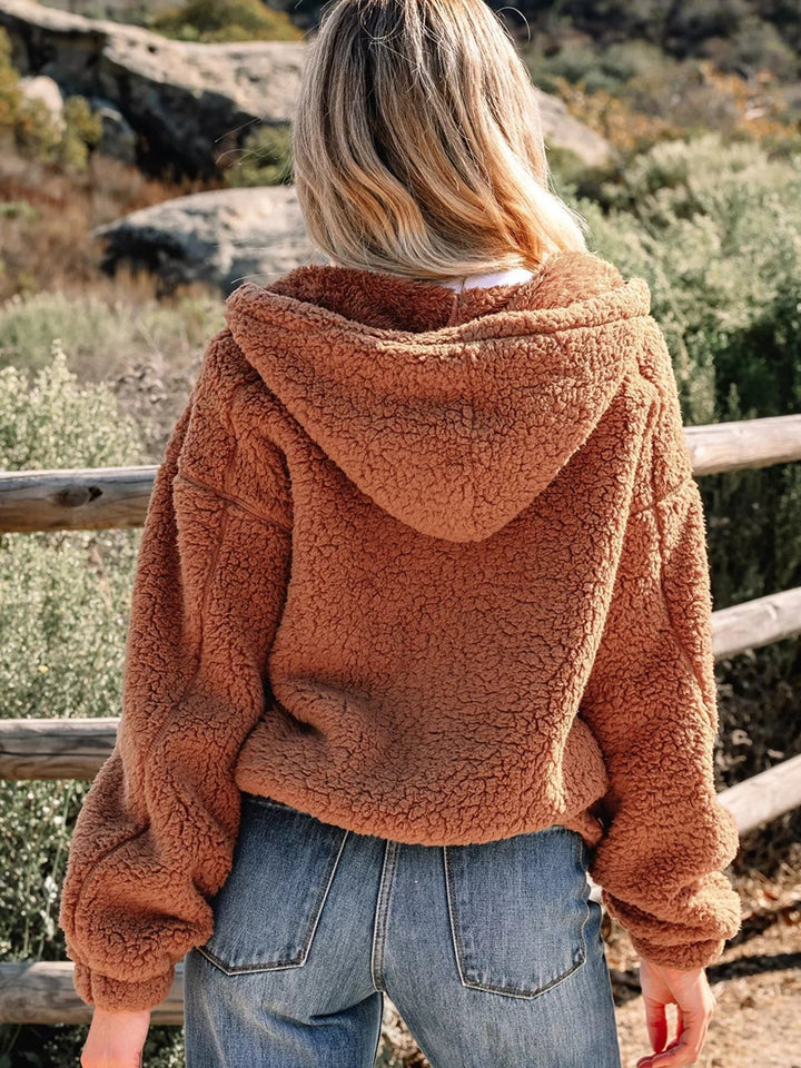 Katarzyna | Women's Oversized Teddy Zip-Up Jacket