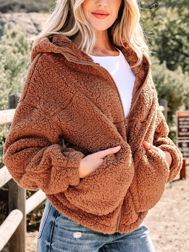 Katarzyna | Women's Oversized Teddy Zip-Up Jacket