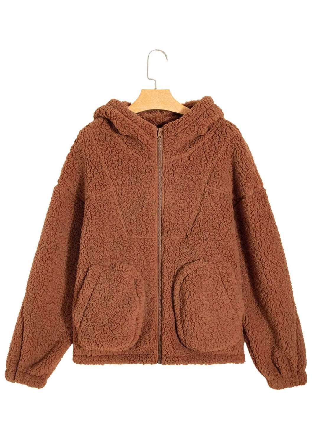 Katarzyna | Women's Oversized Teddy Zip-Up Jacket