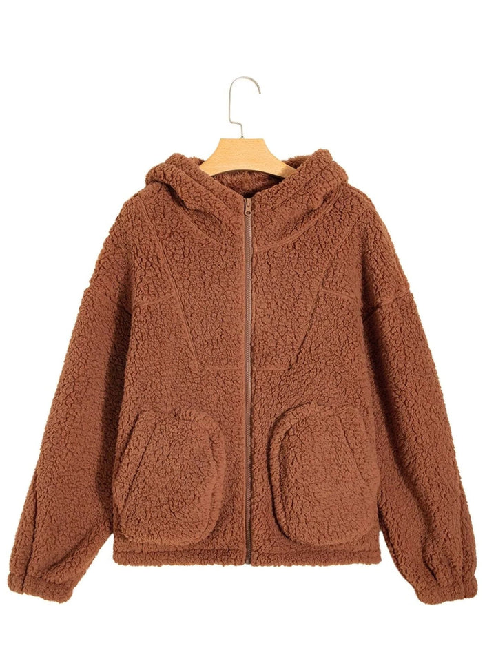 Katarzyna | Women's Oversized Teddy Zip-Up Jacket