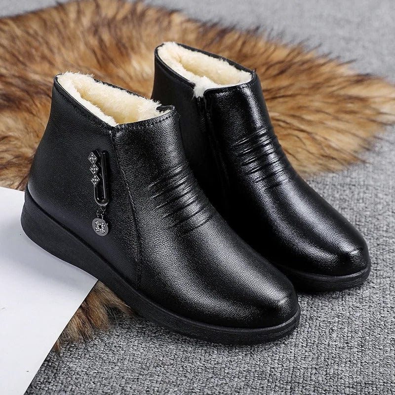 Aimee | Women's Shearling-Lined Ankle Boots with Side Zip
