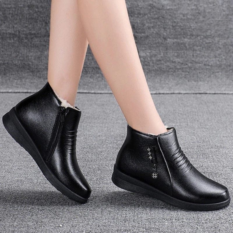 Aimee | Women's Shearling-Lined Ankle Boots with Side Zip